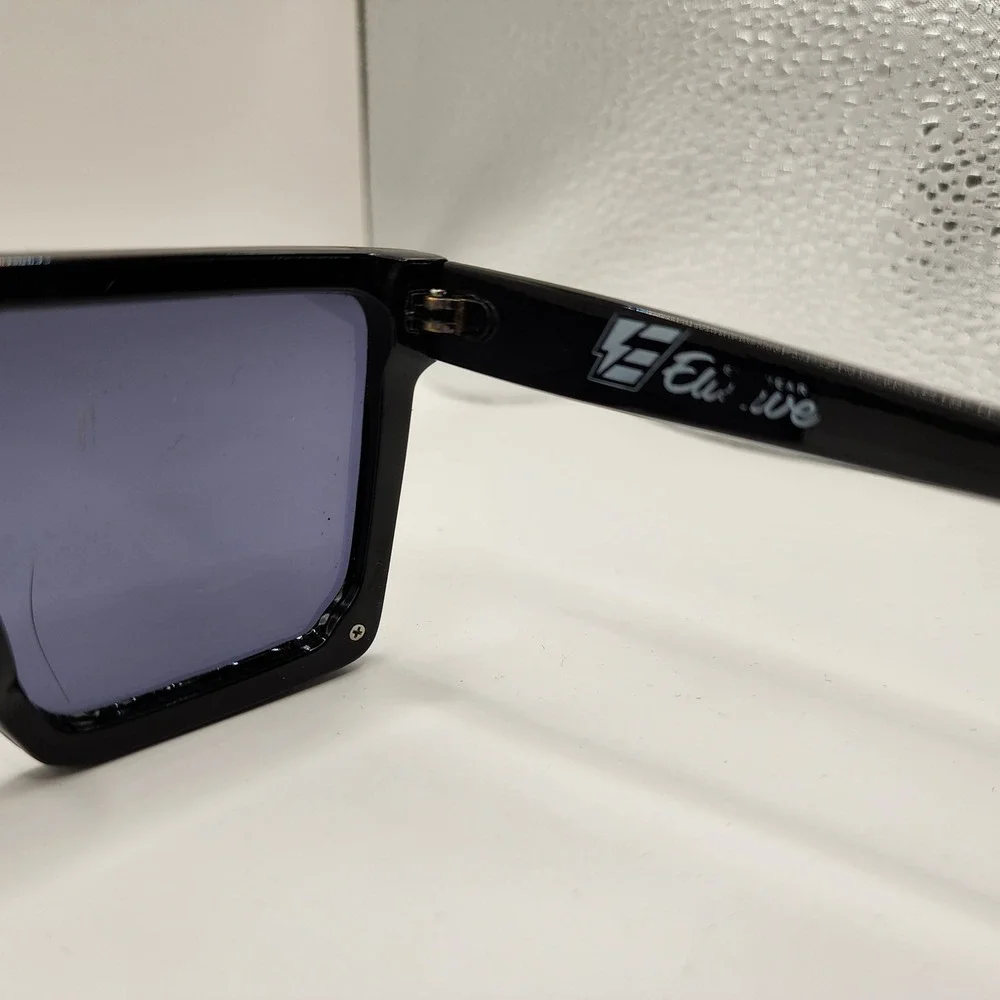 Elusive Eyewear Lux Flat Top Shield Sunglasses Gloss Black Tortoise Sport Edge